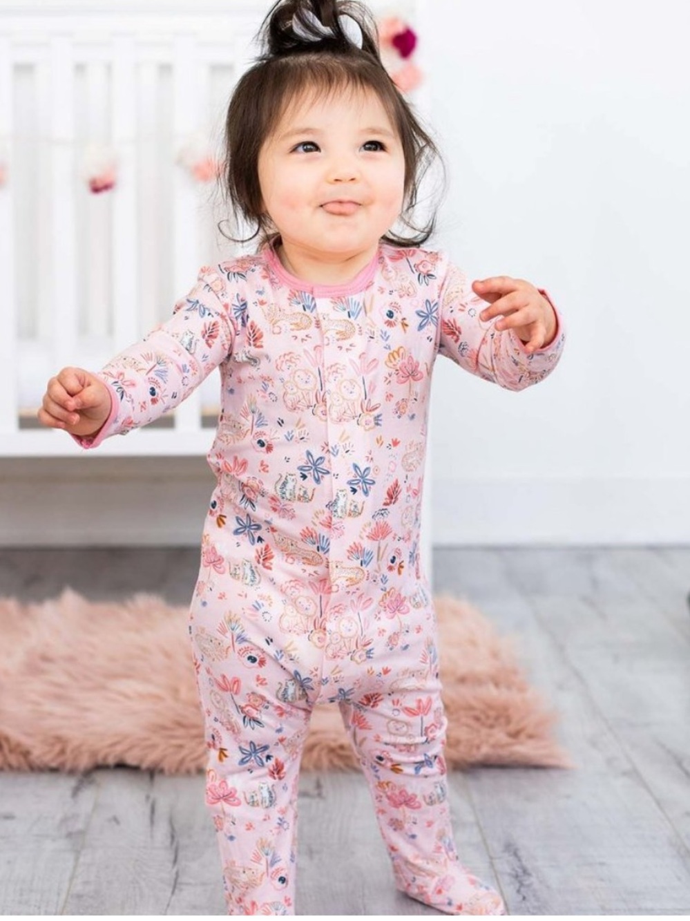 Magnetic Me Dandy Lions Footie 6-9 Months Pink Modal - Picture 3 of 8